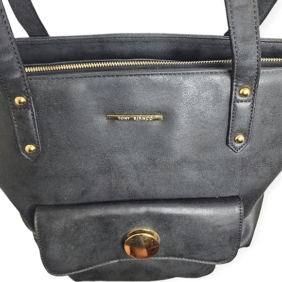 Tony Bianco leather shoulder bag black 44x30 cm - Picture 4 of 16